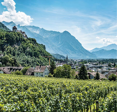 Vaduz town, the capital of Liechtenstein, Europe